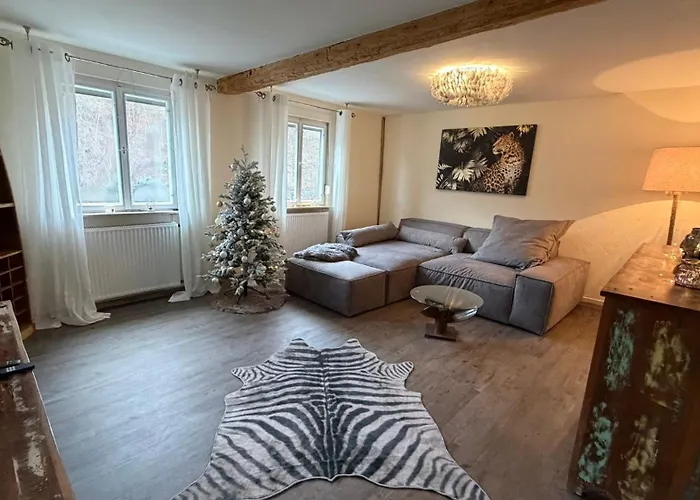 Forest View, Ganzes Haus 100qm, 2 Schlafzimmer, 2 Baeder, Badewanne, Garten & Terrasse Braunfels